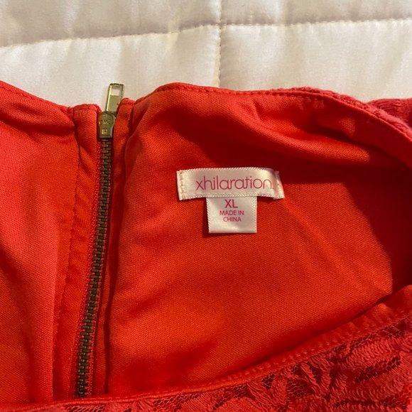 💚 Xhilaration Mini Dress Lace Burnt Orange XL - Picture 6 of 12